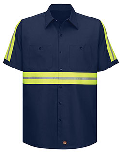 Enhanced Visibility Short Sleeve Cotton Work Shirt Long Sizes