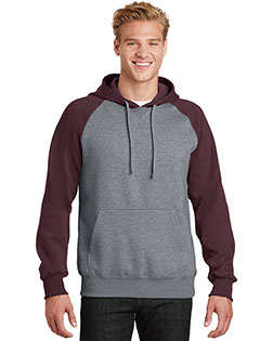 Sport-Tek® ST267 Men Raglan Colorblock Pullover Hooded Sweatshirt at Apparelstation