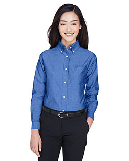 Ultraclub 8990 Women Classic Wrinkle-Free Long-Sleeve Oxford at Apparelstation